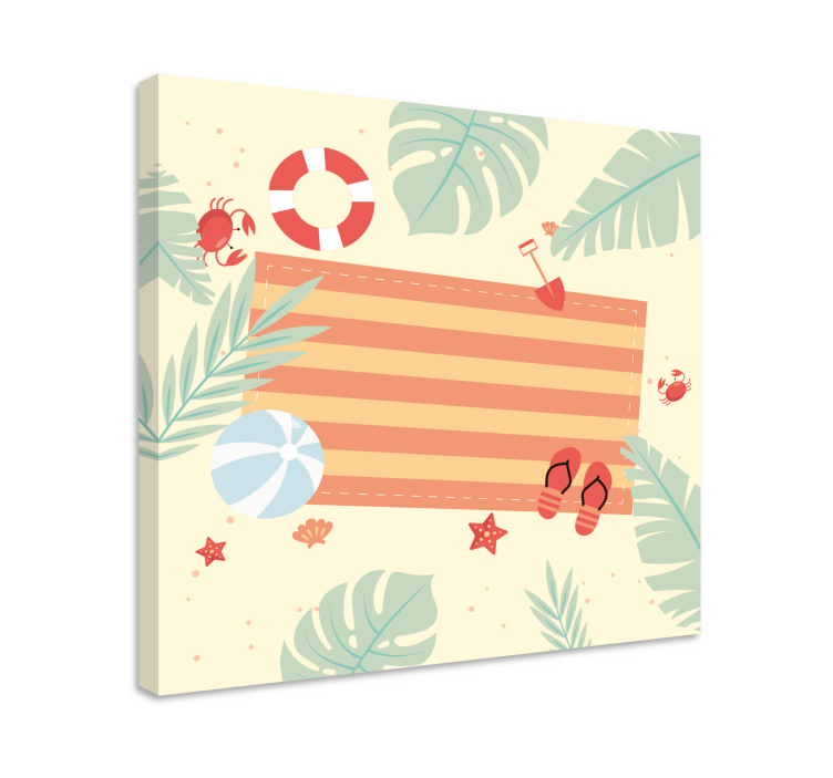 Flowers canvas with coastal landscape elements - TenStickers
