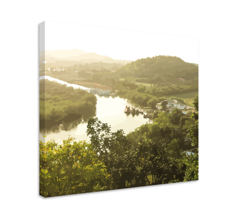 Landscape canvas serene river scene - TenStickers