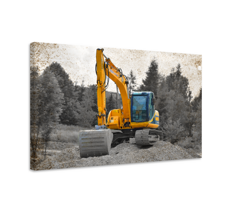 Sports canvas art excavator in action - TenStickers