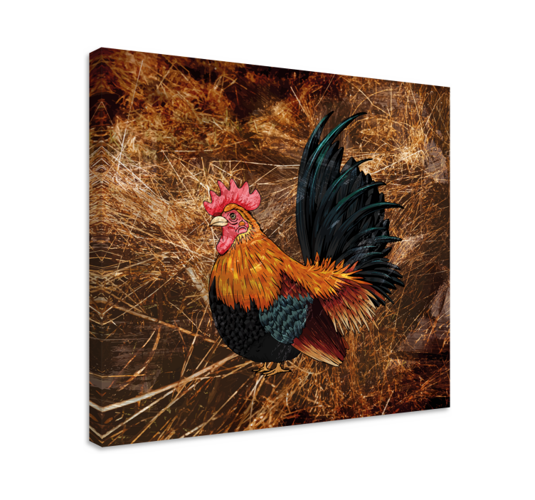 Dog wall art colorful rooster print - TenStickers