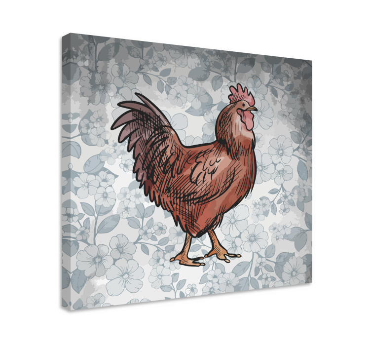 Animal canvas wall art charming chicken figure - TenStickers
