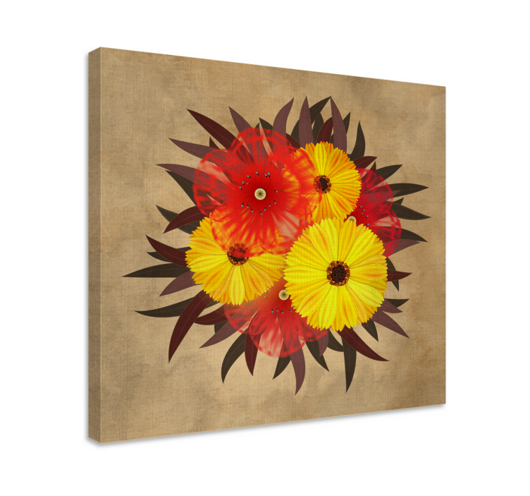 Flowers canvas vibrant bloom arrangement - TenStickers