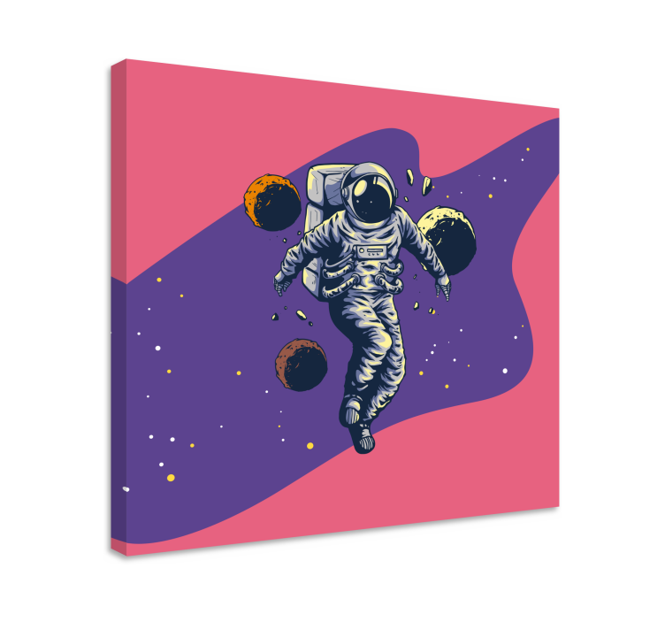 Video game canvas art cosmonaut in the cosmos - TenStickers