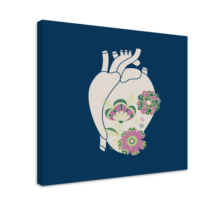 Abstract wall art 1 heart floral pattern - TenStickers