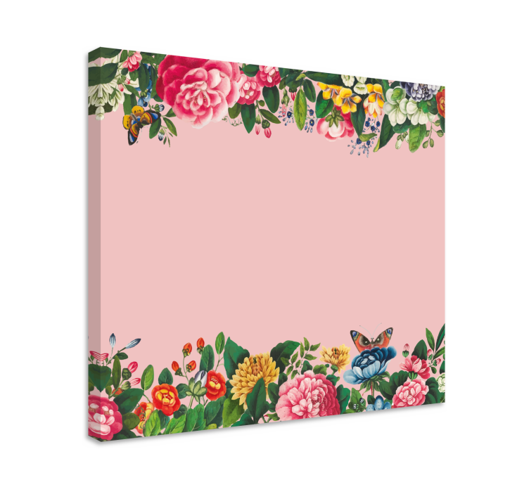 Vibrant Floral Border Flowers  canvas - TenStickers