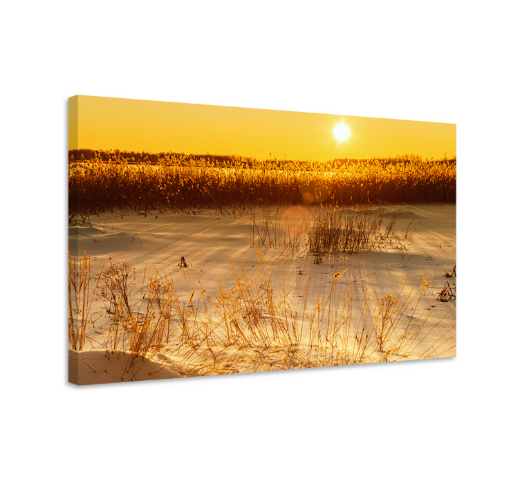 Golden sunrise landscape landscape canvas - TenStickers