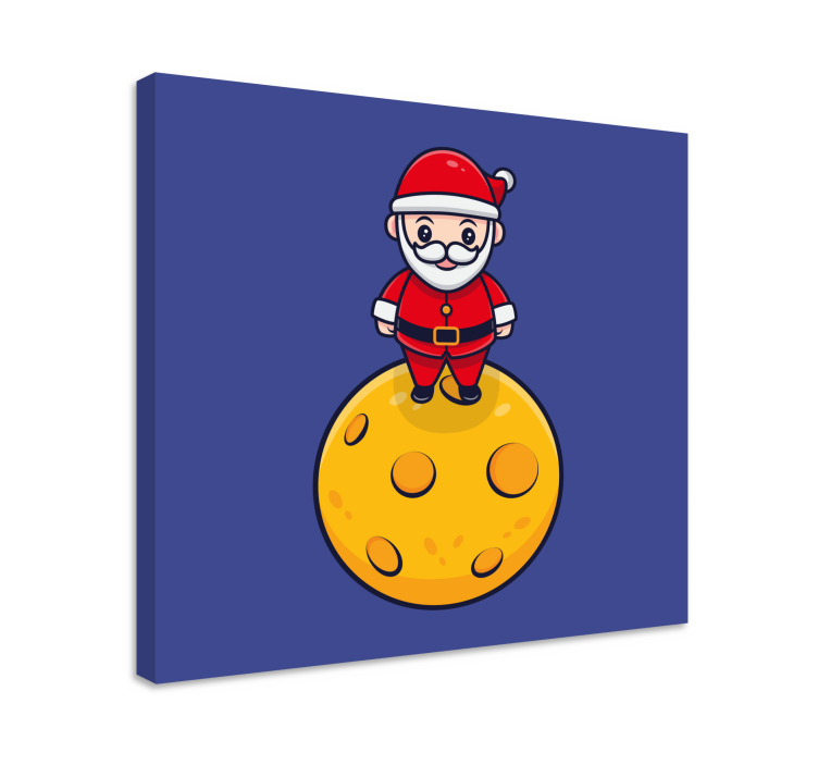 Nursery canvas santa on moon - TenStickers
