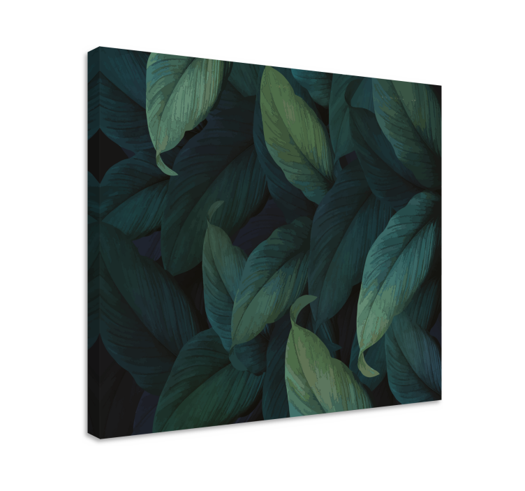 Huge green leaves deep plant canvas prints - TenStickers