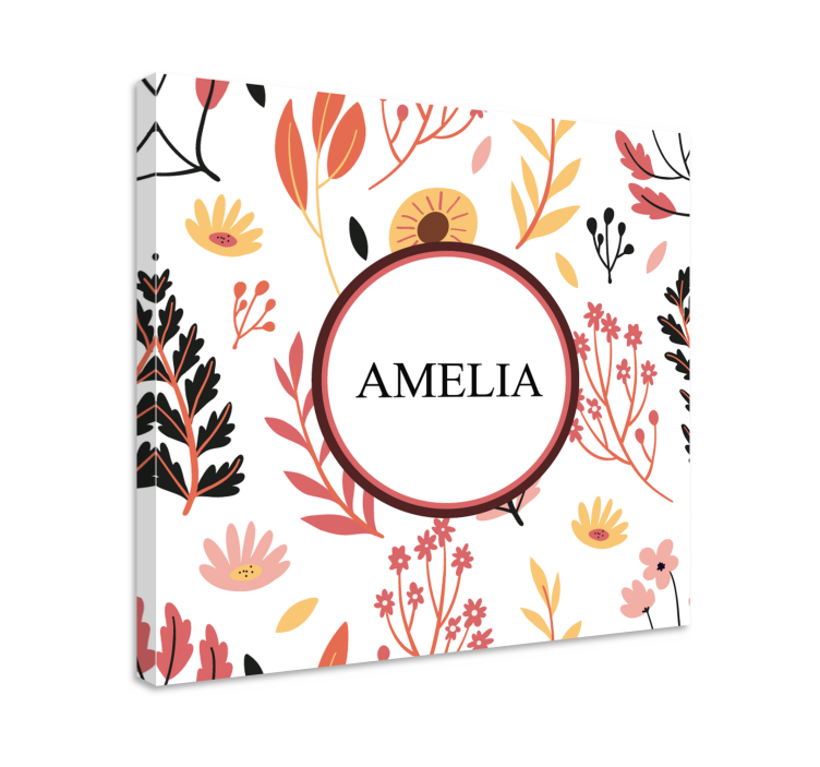 Flowers canvas personalized floral artwork - TenStickers
