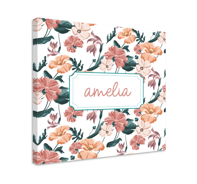 Flowers canvas customized botanical design - TenStickers