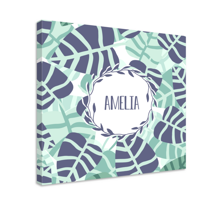 Flowers canvas personalized leaf design - TenStickers