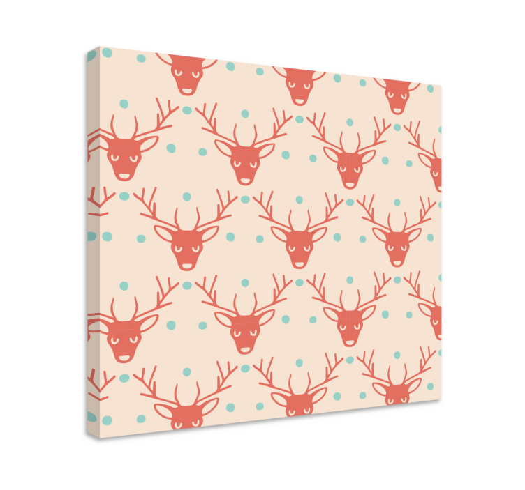 Stag canvas stylized stag heads artwork - TenStickers