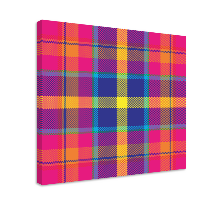 Geometric canvas colorful checkered design - TenStickers