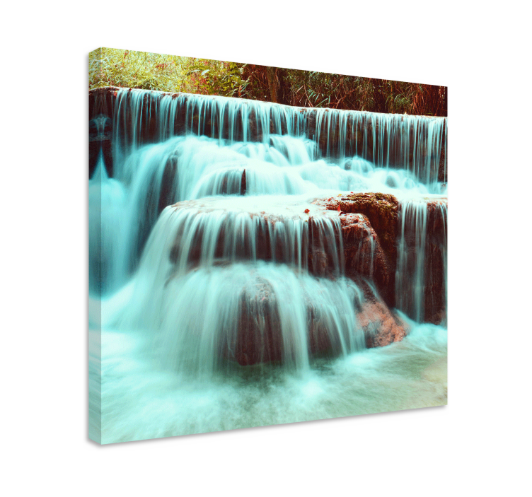 Clear Blue waterfall landscape canvas - TenStickers