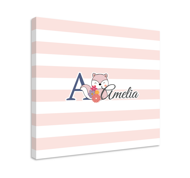 Cocktail canvas adorable fox customization - TenStickers