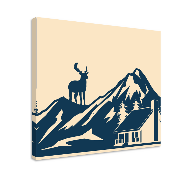Stag canvas majestic stag silhouette artwork - TenStickers