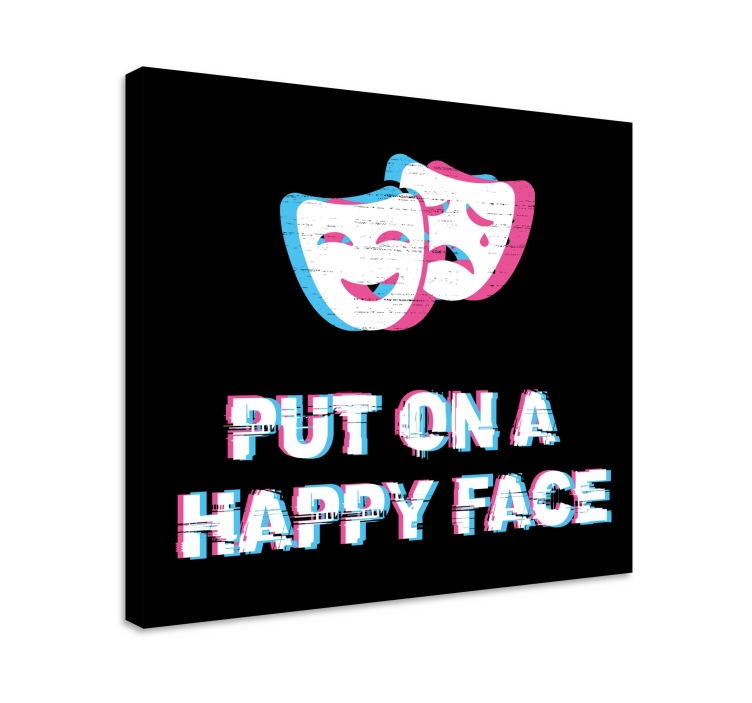 Quote canvas happy face design - TenStickers