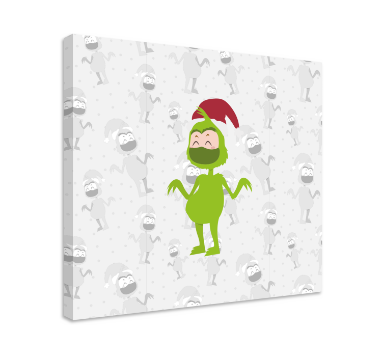 People canvas happy green character print - TenStickers
