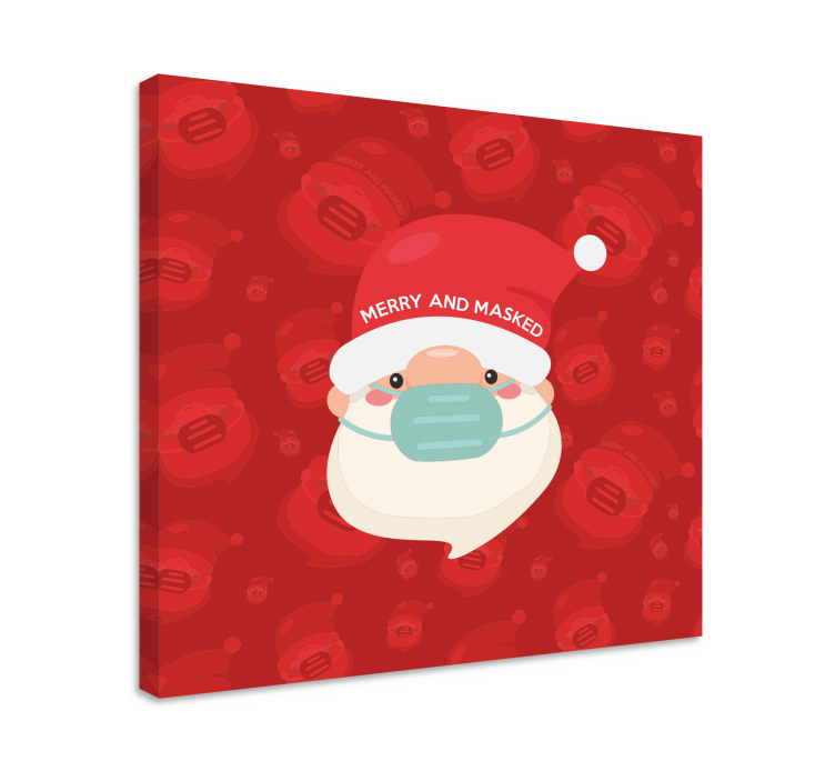 Abc canvas wall art merry santa in a mask - TenStickers