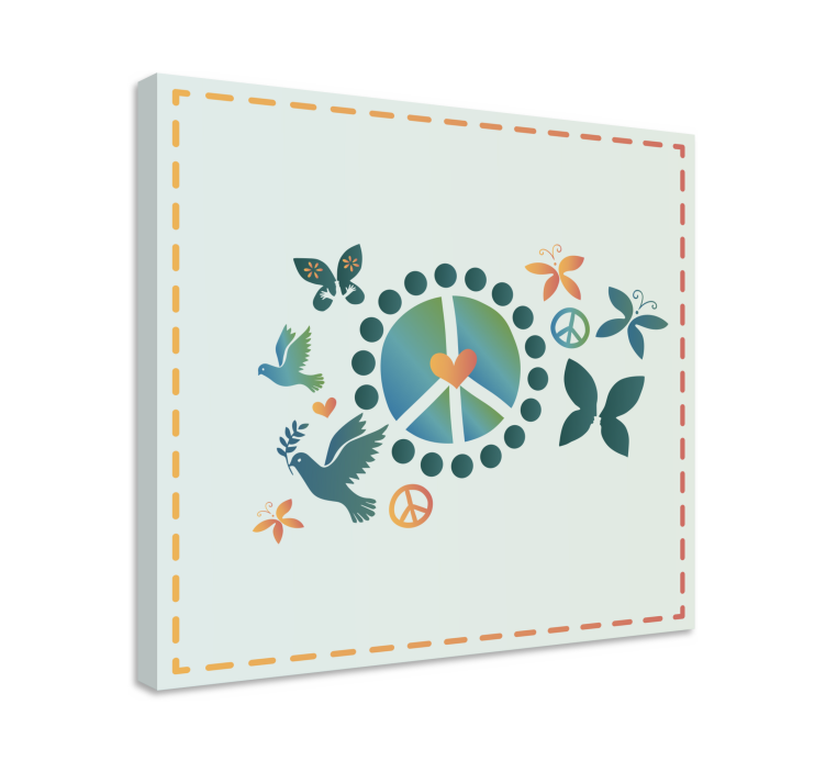 Quote canvas with peace symbol design - TenStickers