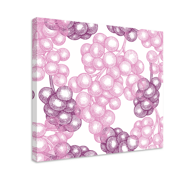Pink floral pattern flowers canvas - TenStickers