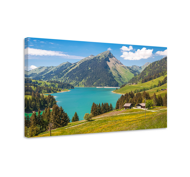 Alpine Serenity Scene landscape canvas - TenStickers