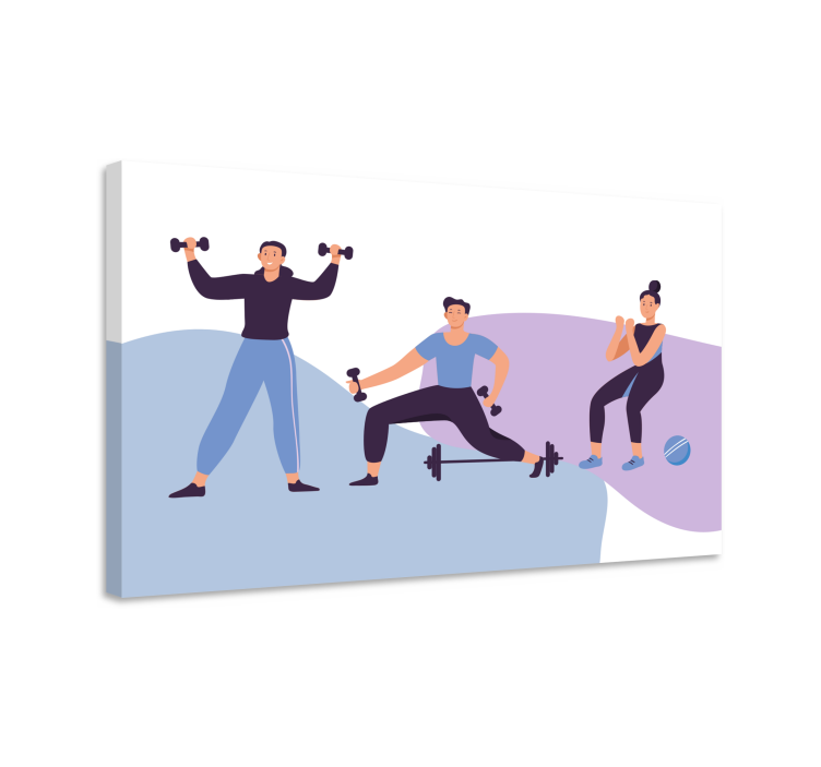 Training people illustration home canvas prints - TenStickers