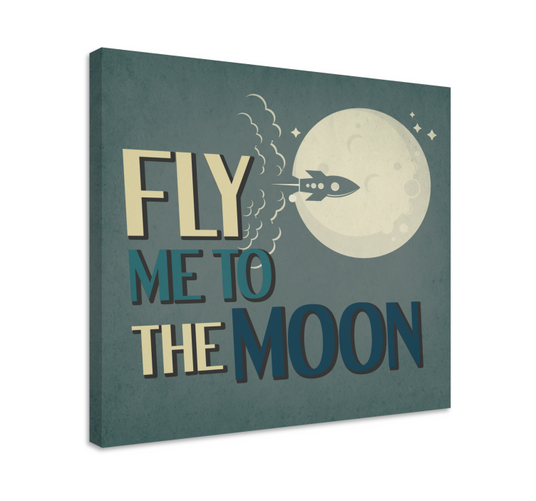 Quote canvas rocket journey to the moon - TenStickers