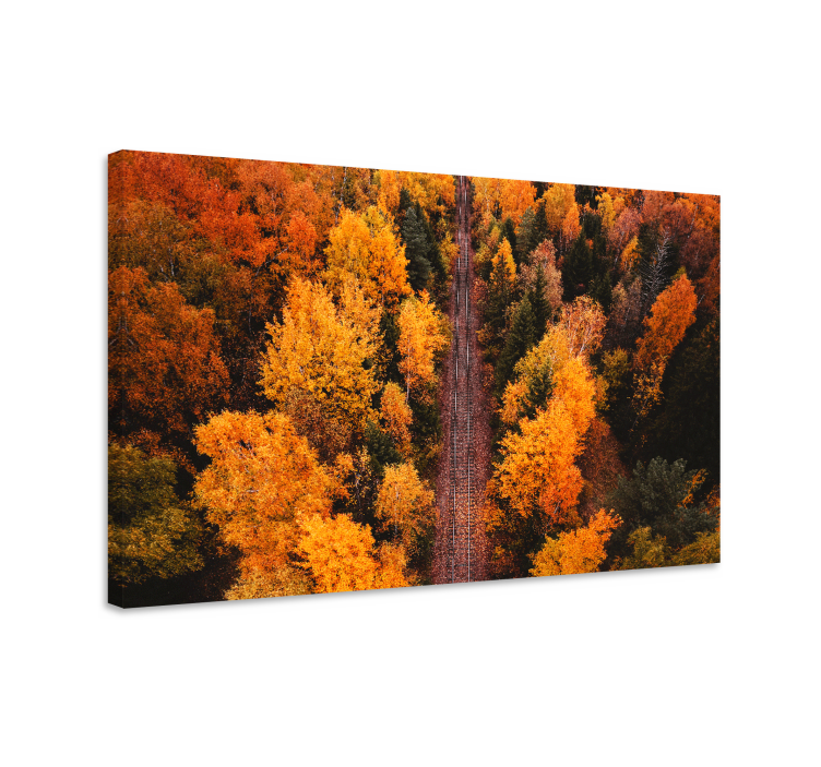 Landscape canvas autumn foliage pathway - TenStickers