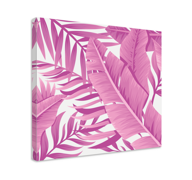 Tropical pink palm leaves Plant canvas prints - TenStickers