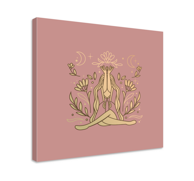 Zen canvas art floral meditation design - TenStickers