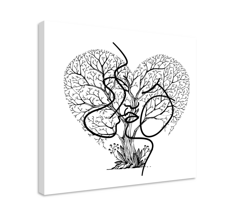 Tree canvas wall art heart-shaped trees - TenStickers
