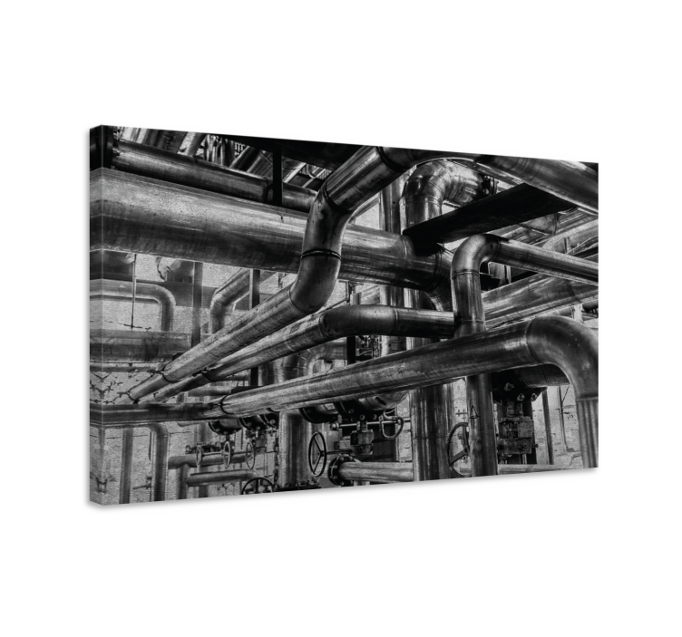 Ornamental canvas print industrial pipe network - TenStickers