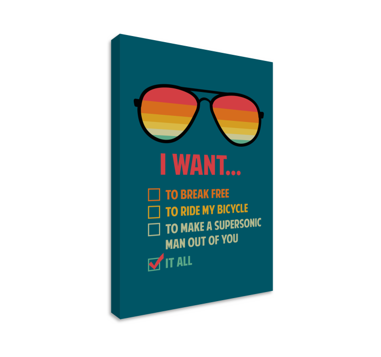 Quote canvas i want motivation - TenStickers