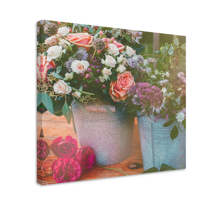 Flowers canvas flower baskets showcase - TenStickers