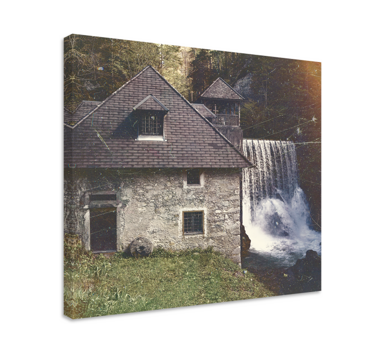 Landscape canvas historic waterfall scene - TenStickers