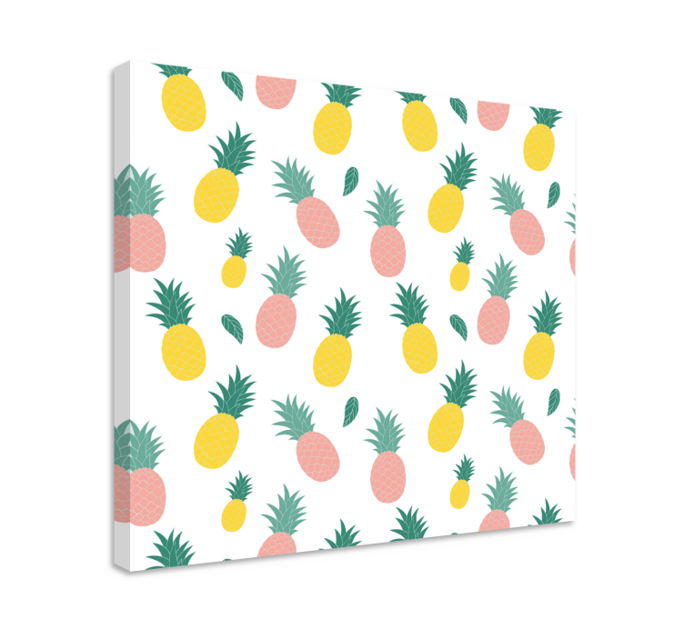 Tropical Pineapple Pattern fruit canvas wall art - TenStickers