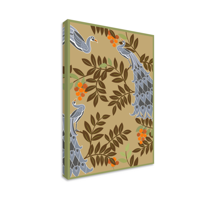 Flowers canvas with graceful bird design - TenStickers
