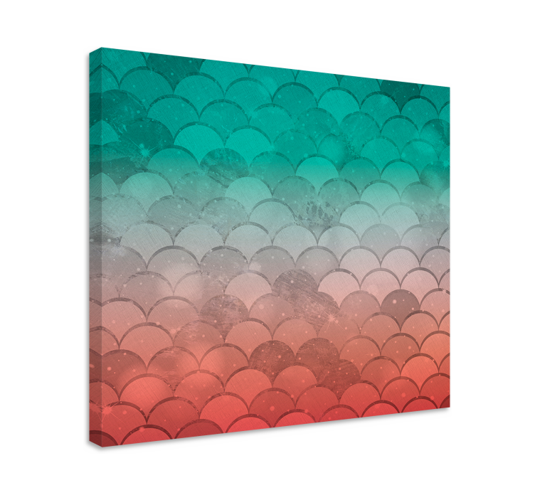 Geometric canvas curved wave pattern design - TenStickers