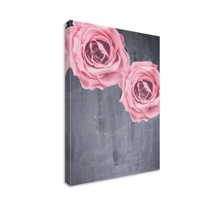 Elegant feminine pink rose design flower canvas - TenStickers