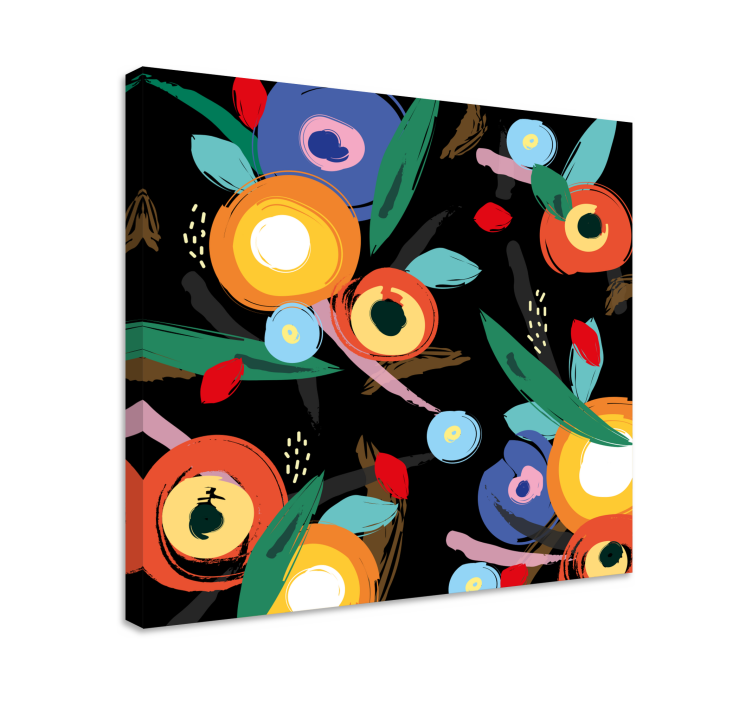 Flowers canvas vibrant floral design - TenStickers