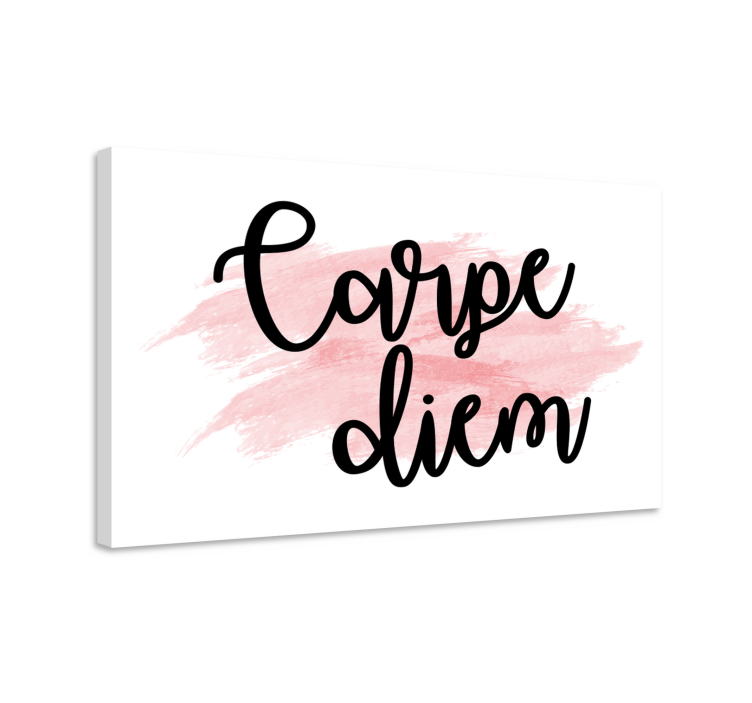 Carpe diem pink paint art motivational canvas - TenStickers