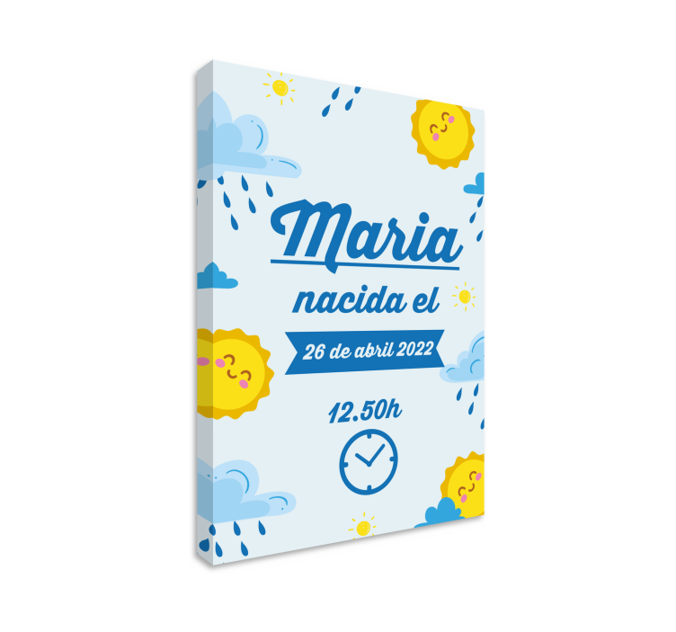 Sunny Birthday Announcement cocktail canvas - TenStickers