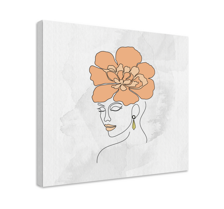 Canvas art elegant floral portrait - TenStickers