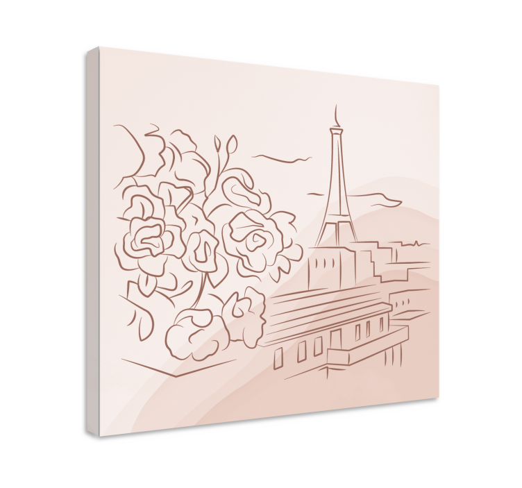 Minimalist Eiffel Tower canvas art prints - TenStickers