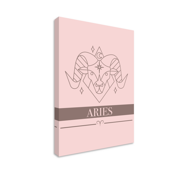Aries pink card zodiac sign bedroom wall prints - TenStickers