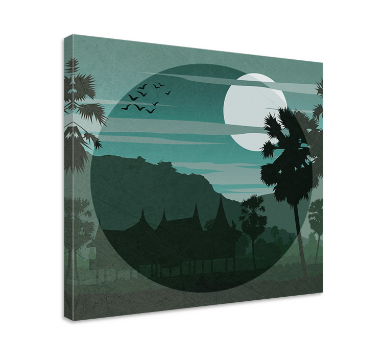 Landscape canvas serene moonlit view - TenStickers