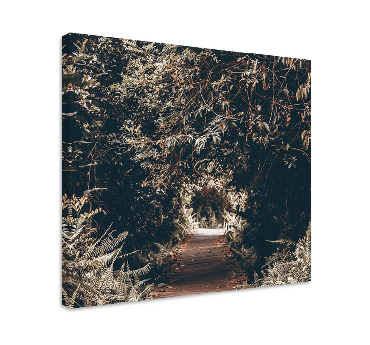 Tree canvas wall art wooded pathway print - TenStickers