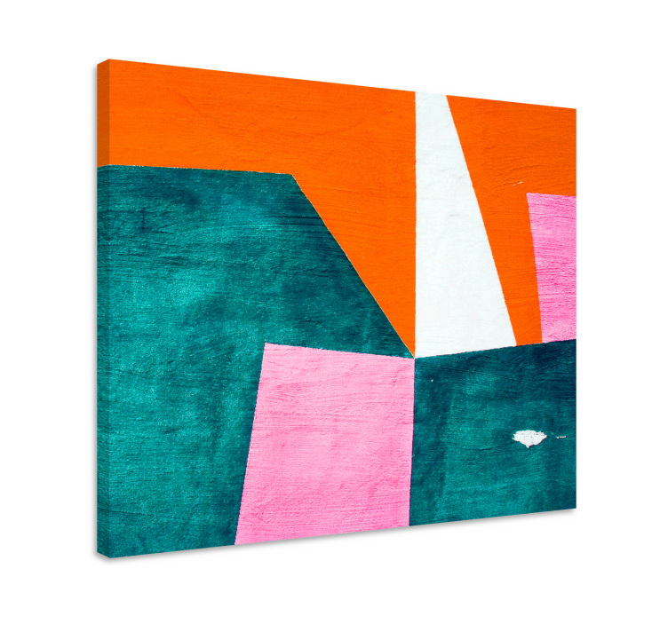 Geometric canvas abstract orange composition - TenStickers