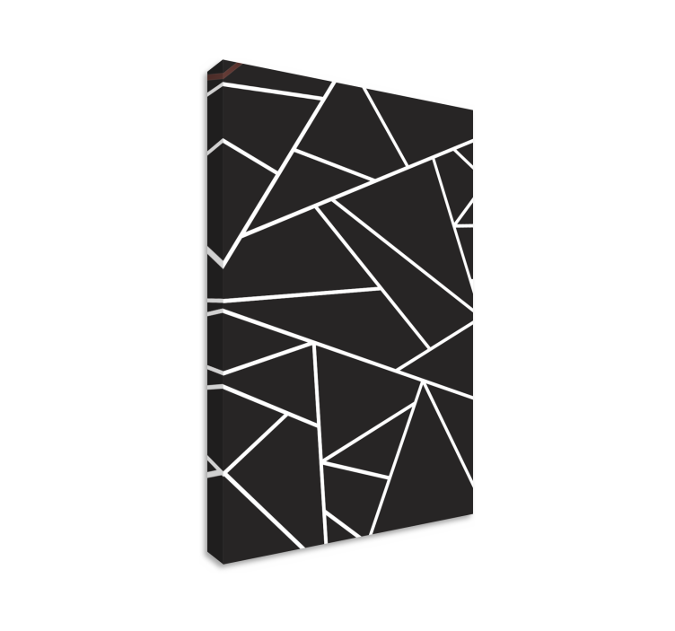 Classic Black White Mosaic geometric canvas - TenStickers